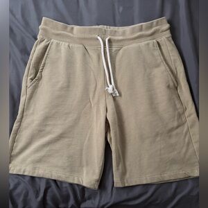 Men's Drawstring Athletic Shorts in Light Khaki